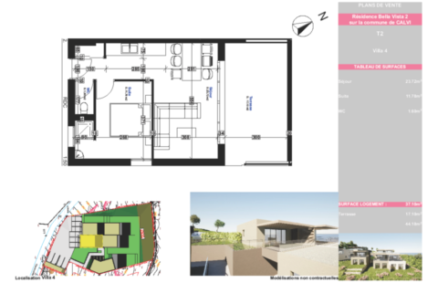 Appartement T2 neuf de 37,10 m² terrasse vue mer de 17,10 m²