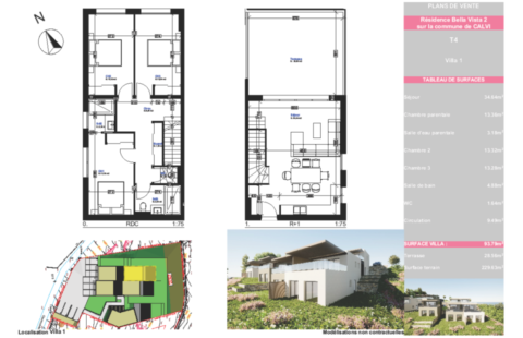 Appartement T4 neuf de 93,79 m² terrasse vue mer de 28,56 m² et jardin de 229,63 m²