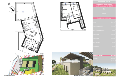 Appartement T4 neuf de 94,67 m² terrasse vue mer de 40,28 m² et jardin de 58,59 m²